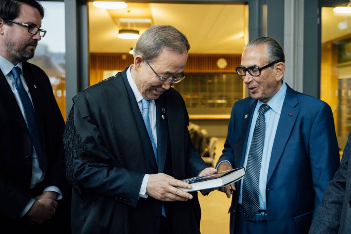 Professor Sir David Khalili Hosts Ban Ki-moon for Inaugural Human Rights Lecture at Oxford University's Kellogg College